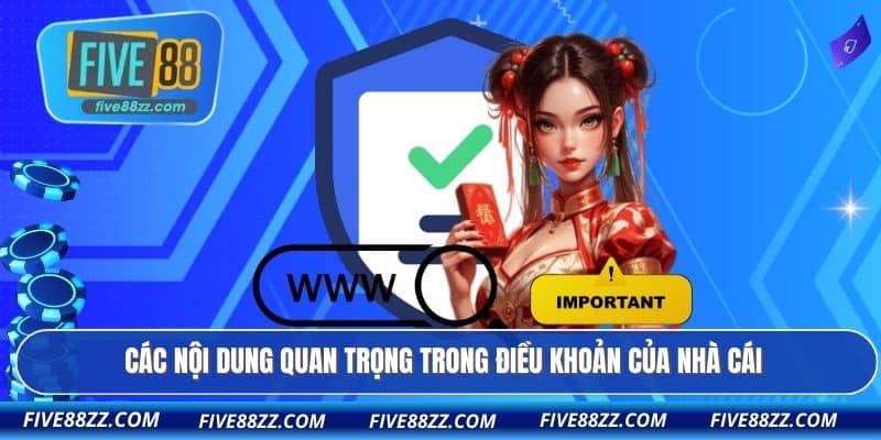 Các nội dung quan trọng trong điều khoản của nhà cái